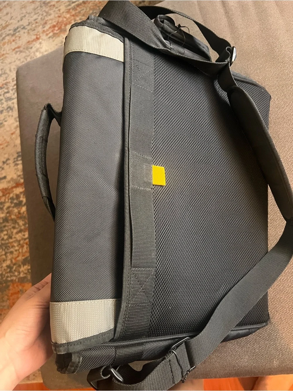 Targus Black and Light Gray Laptop Messenger Bag with Yellow Accents
